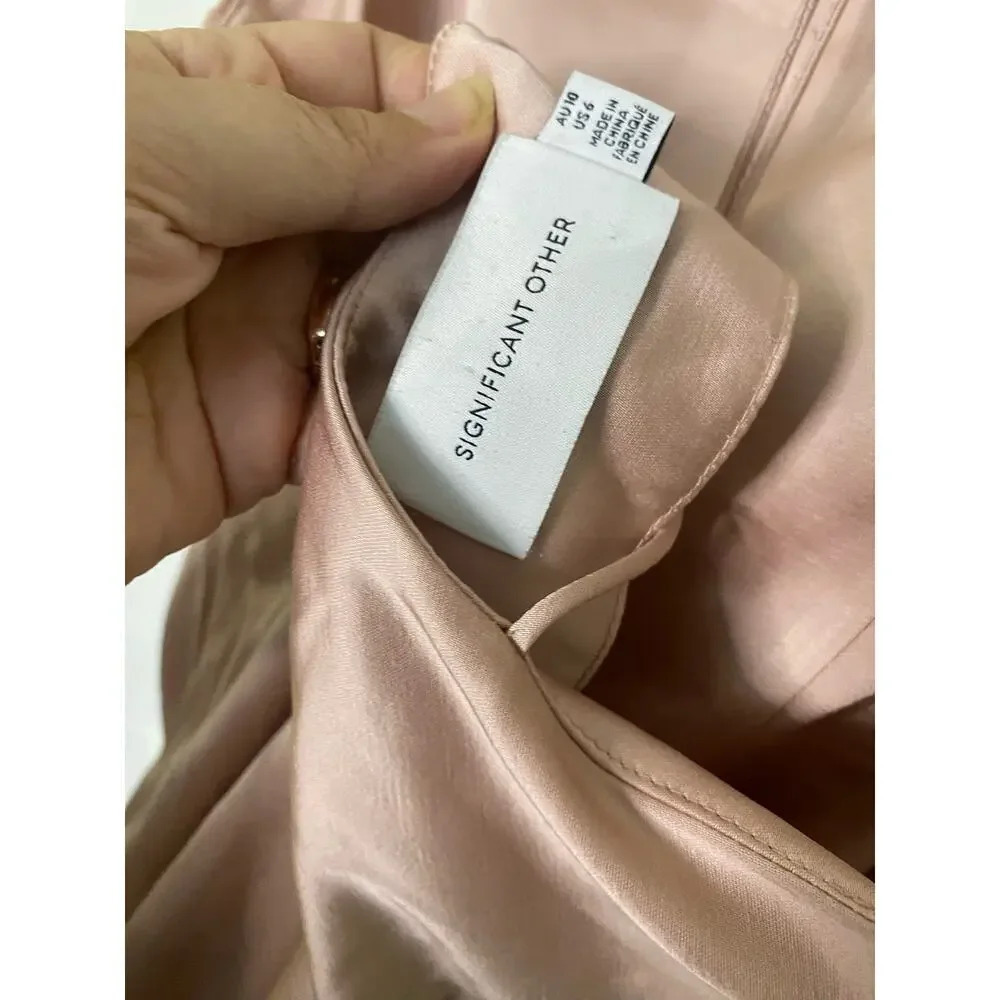 SIGNIFICANT OTHER One Another Asymmetric Hem Cocktail Midi Dress Size 6 - Picture 16 of 16